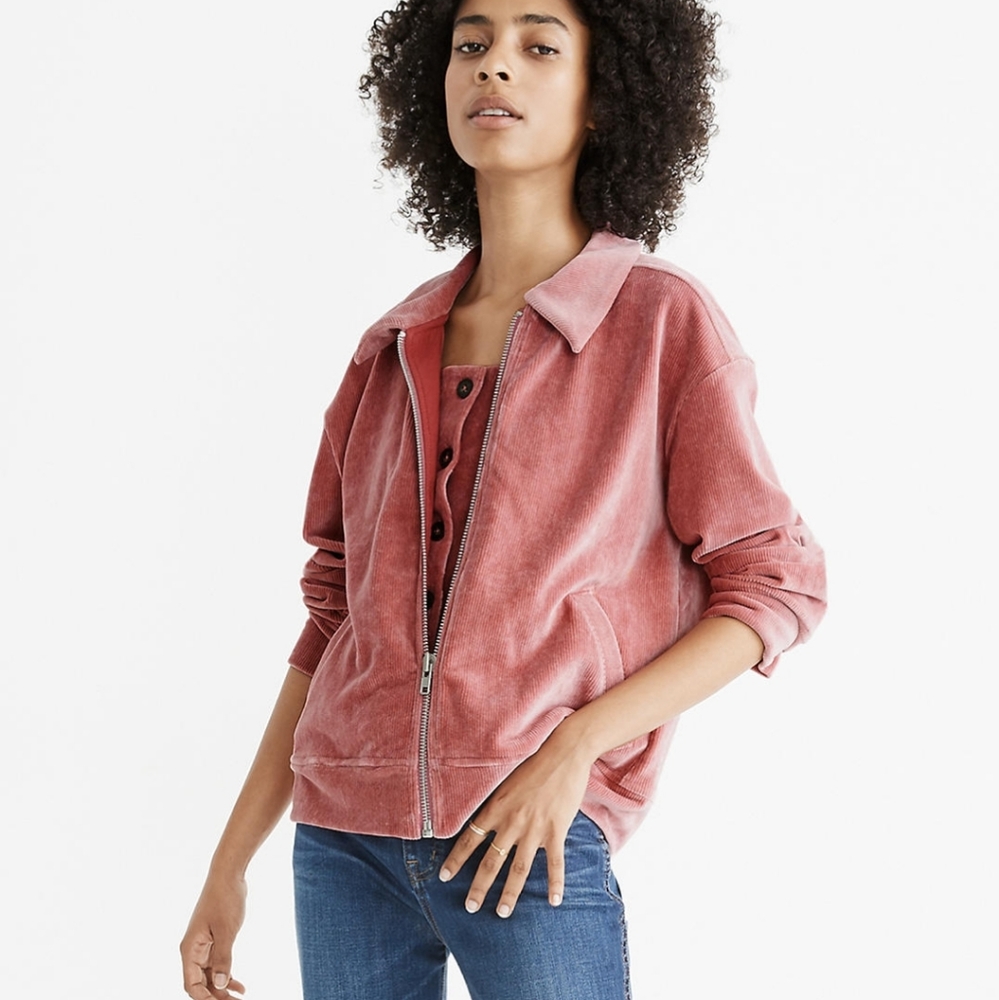 Madewell Velour Corduroy Bomber Jacket size M